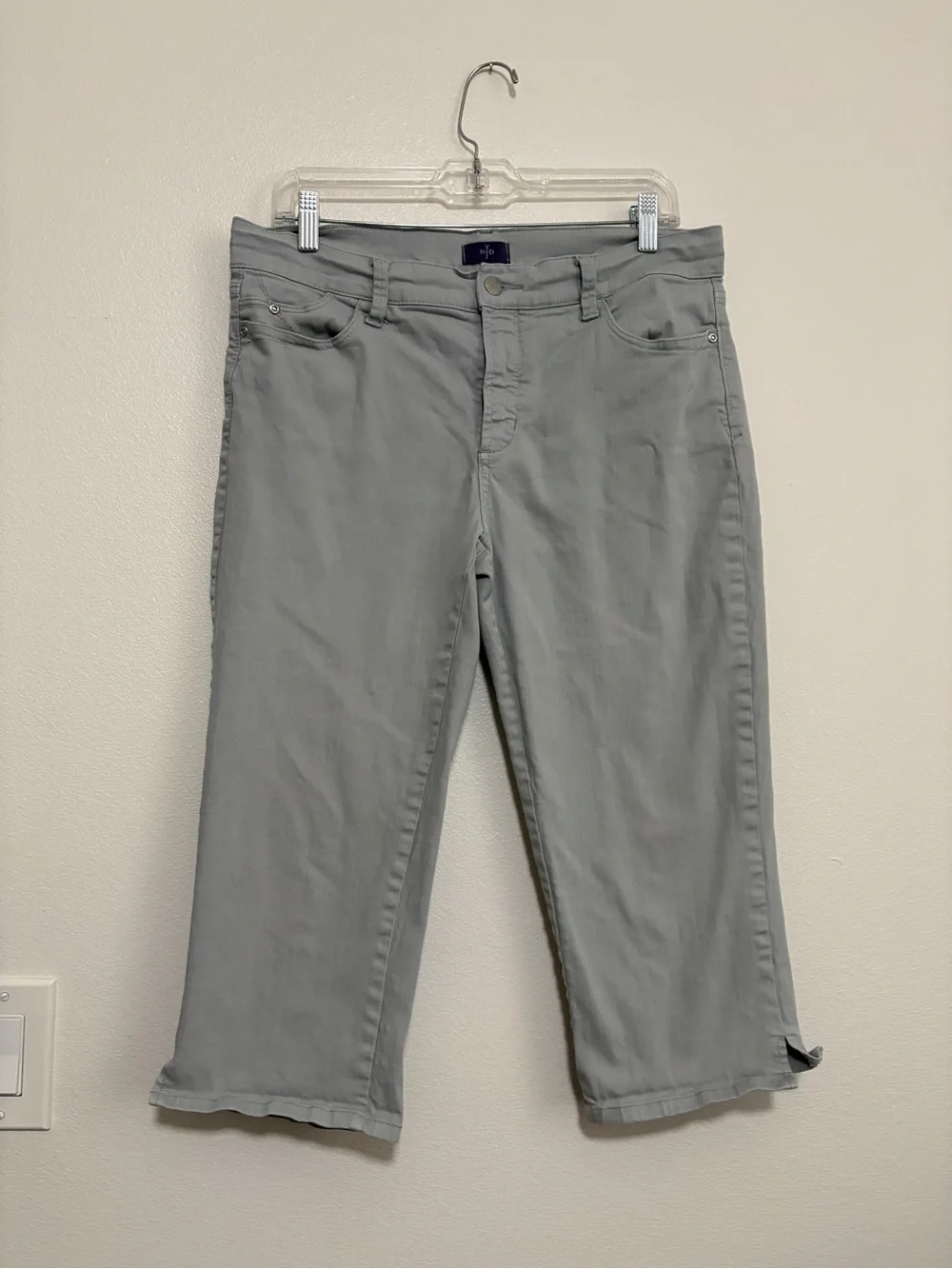 NYDJ Women's Casual Crop Jeans in Light Gray Green 12